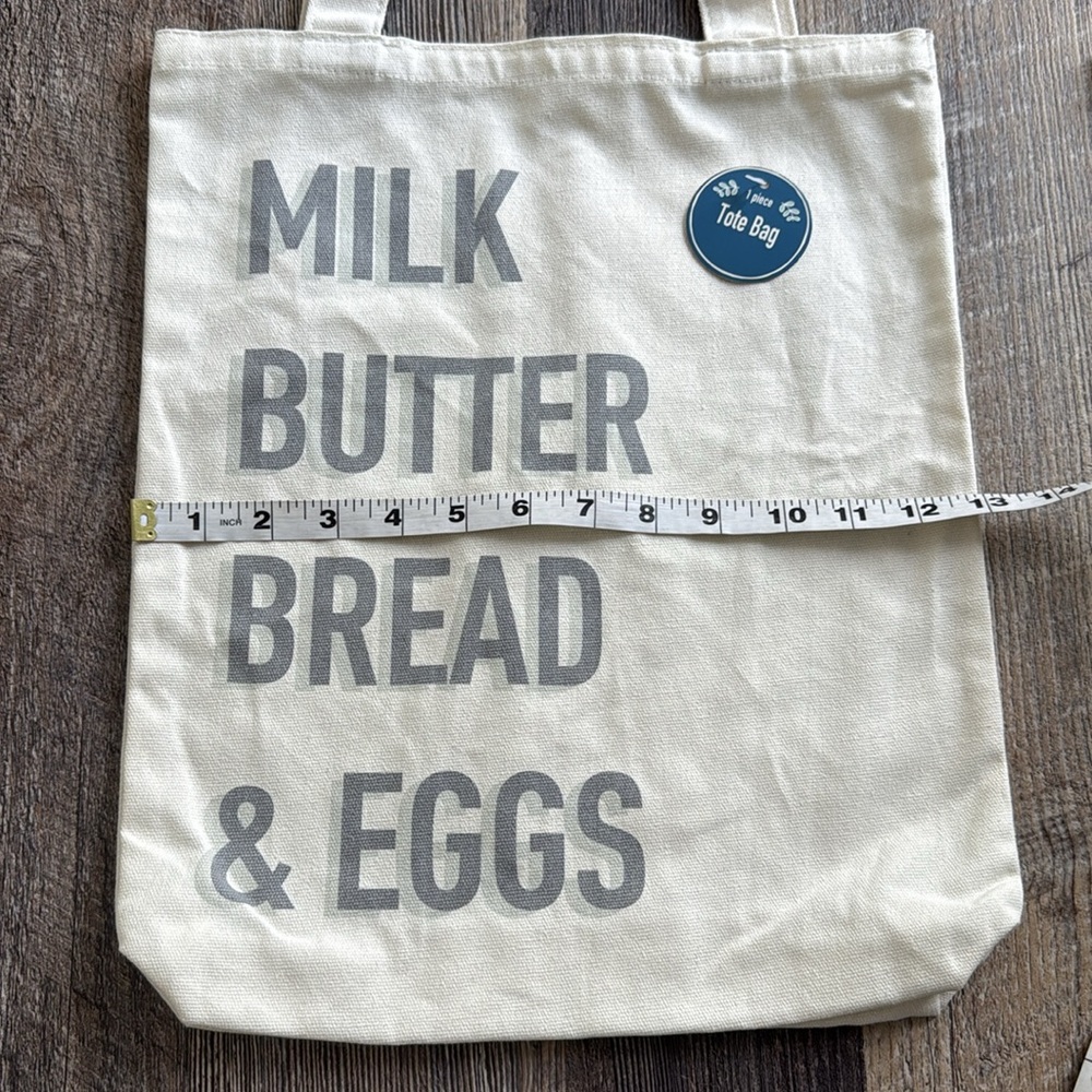 Target Farmhouse Totebags Milk, Butter, Bread & Eggs Farmers Market Bag Lot of 2 - Picture 5 of 8